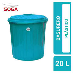 SOGA - Papelero 20 Litros Plástico Gris