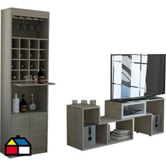 TUHOME - Combo bar kava + rack extensible rovere