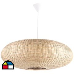 DECO MIMBRE - Lámpara de colgar Mimbre Circular Blanca