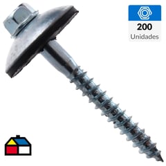 FIXSER - Tornillo para techo 12"x2" 200 unidades