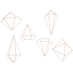 UMBRA - Set de 6 diamantes para pared prisma cobre - medidas de 16 a 25 cm cada uno