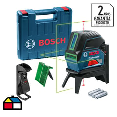 BOSCH - Nivel láser verde 2 lineas 15m y puntos 10m