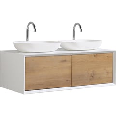 SENSI DACQUA - Mueble vanitorio doble 1,2 m blanco madera