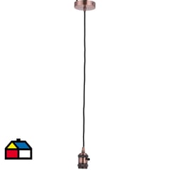 JUST HOME COLLECTION - Soquete Colgante decorativo metal 1 luz E27 cobre