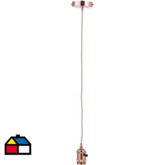 JUST HOME COLLECTION - Soquete Colgante decorativo metal 1 luz E27 rose