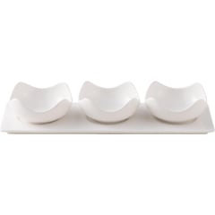 JUST HOME COLLECTION - Set base 34 cm + 3 bowl 10 cm blancos