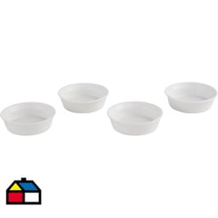 JUST HOME COLLECTION - Set 4 pocillos redondos 9 cm blancos