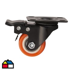 GEVEMAC - Rueda 40mm con placa y freno black/orange