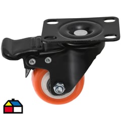 GEVEMAC - Rueda 50mm con placa y freno black/orange