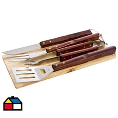 MR BEEF - Kit de herramientas para asado 4 piezas con tabla