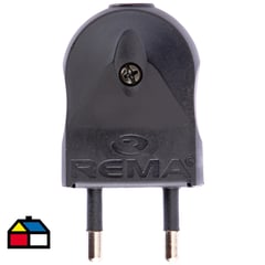 REMA - Enchufe macho volante 2p 10 A Negro