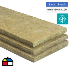 AISLAN - 40 mm 0.5x1.20 m lana mineral sin revestimiento