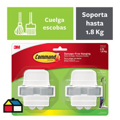 COMMAND - Colgador para Escoba Pack 2 Unidades