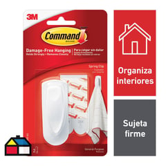 COMMAND - Sujetador con Resorte Mediano Blanco