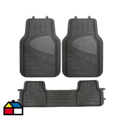 AUTOSTYLE - Protector de piso 3 piezas PVC