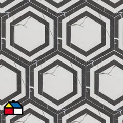 KLIPEN - Cerámica 20x23 cm Hexagon Calacatta Blanco/Negro 1.001 m2