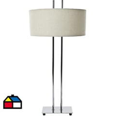 DISEÑO 3 - Lámpara de mesa h cromo 2 luces E27 40W.