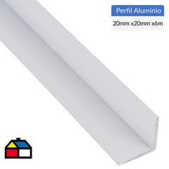 SUPERFIL - Ángulo Aluminio 20x20x1 mm Blanco 6 m