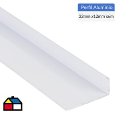 SUPERFIL - Ángulo Aluminio 32x12x1 mm Blanco  6 m