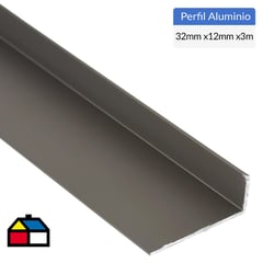 SUPERFIL - Ángulo Aluminio 32x12x1 mm Titanio 3 m