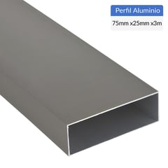 SUPERFIL - Perfil Tubular Gris Aluminio 75x25x1 mm 3 m