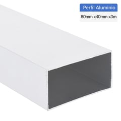 SUPERFIL - Perfil Tubular Blanco Aluminio 40x80x1,2 mm 3 m