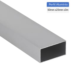 SUPERFIL - Perfil Tubular Gris Aluminio 50x25x1,2 mm 3 m