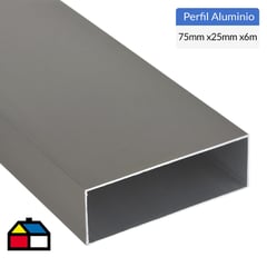 SUPERFIL - Tubular Regla Aluminio 75x25x1 mm Titanio 6 m