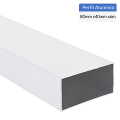 SUPERFIL - Perfil Tubular Blanco Aluminio 40x80x1,2 mm 6 m