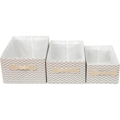 JUST HOME COLLECTION - Set 3 caja de tela zigzag 35/31/27