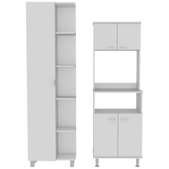 TUHOME - Set Mueble Microondas + Despensa kitchen 4 Blanco