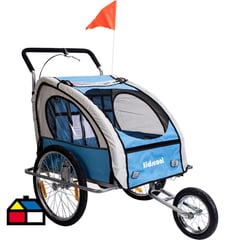 KIDSCOOL - Carro jogger y trailer azul