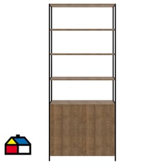 DECOCASA - Estante 2 puertas 4 repisas 90x211,2x36 cm Steel Quadra