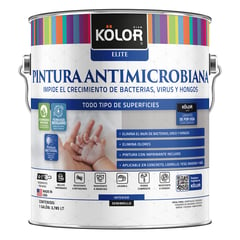 KOLOR - Esmalte al Agua Antimicrobiana Semibrillante 1 galón(es) Blanco