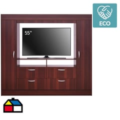 CIC - Closet baker TV 55" 2 puertas 4 cajones chocolate