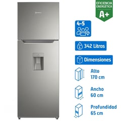 MADEMSA - Refrigerador Top Freezer No Frost 342 Litros Inox Altus 1350W