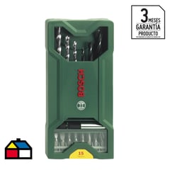 BOSCH - Mini-X-Line 15 piezas para perforar y atornillar