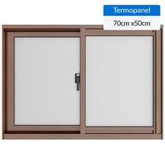 WINTEC - Ventana termopanel aluminio 70x50 cm madera corredera