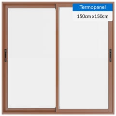 WINTEC - Ventanal termopanel aluminio 150x150 cm madera corredera