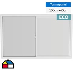 WINTEC - Ventana termopanel Low-E PVC 100x60 cm blanco corredera