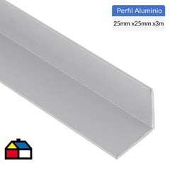 SUPERFIL - Pack ángulo aluminio 25x25x1 mm mate 3 m, 6 unidades