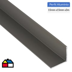 SUPERFIL - Pack ángulo aluminio 15x15x1 mm titanio 3 m, 6 unidades