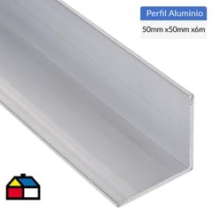 SUPERFIL - Pack ángulo aluminio 50x50x3 mm natural  6 m, 6 unidades