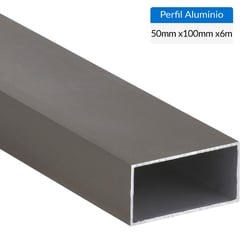 SUPERFIL - Perfil Tubular Gris 6 unidades Aluminio 100x50x1,5 mm 6 m