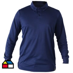 ALASKA - Polera cool dry manga larga azul talla l