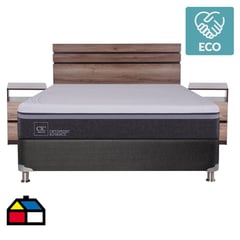 CIC - Box Spring Ortopedic Advance 2 plazas BN + muebles