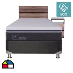 CIC - Box Spring Ortopedic Advance 1.5 plazas + muebles