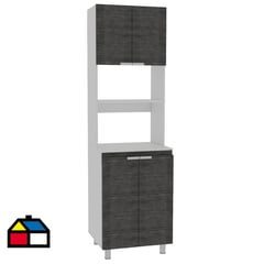 TUHOME - Mueble de cocina 60x51,3x205 cm Gris/blanco