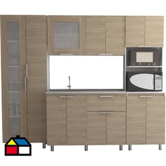 TUHOME - Kit cocina 4 muebles oak/blanco