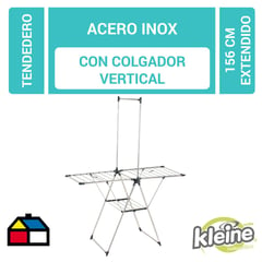 KLEINE WOLKE - Tendedero de ropa con colgador vertical 156x70x200cm acero inoxidable